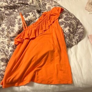 Vibrant Orange Ruffle Camisole